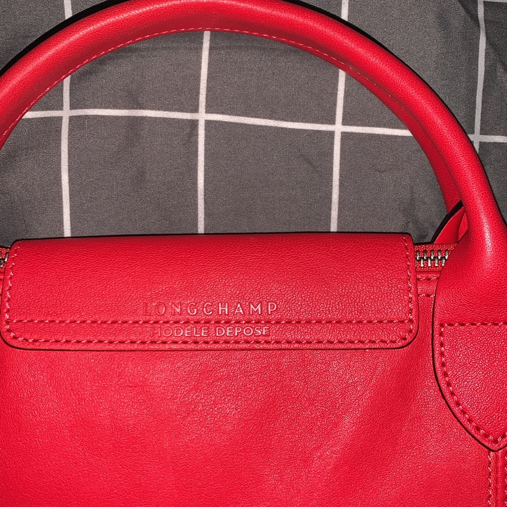 Brand New Le Pliage Cuir Pokemon Red Leather Travel Bag (NWOT) - Picture 7 of 15